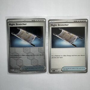 Pokémon TCG cards, 1 night stretcher regular & 1 Reverse Holo.  Two cards total.